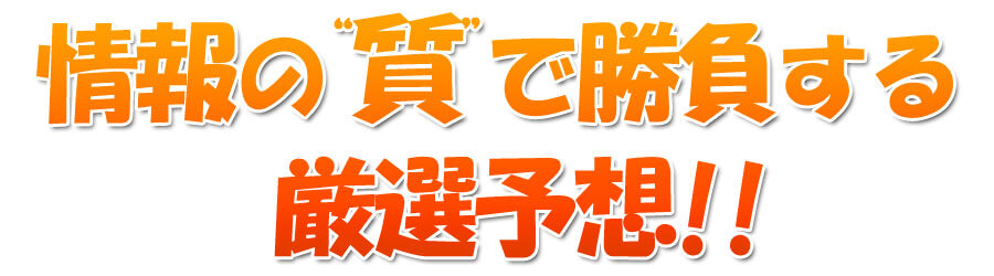 情報の“質”で勝負する厳選予想